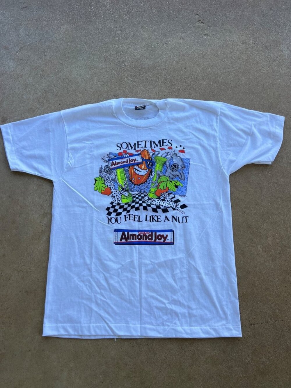 Vintage 1991 Fruit Of The Loom Mounds & Almond Joy Graphic T-Shirt Large O3